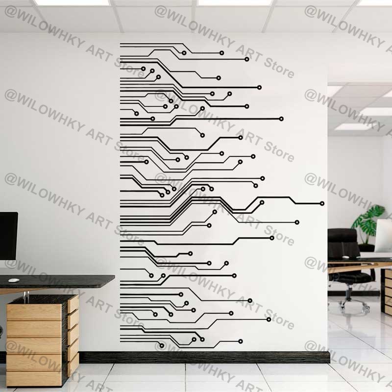 Office Hi Tech - Circuit Board Science Playroom Technology Vinyl