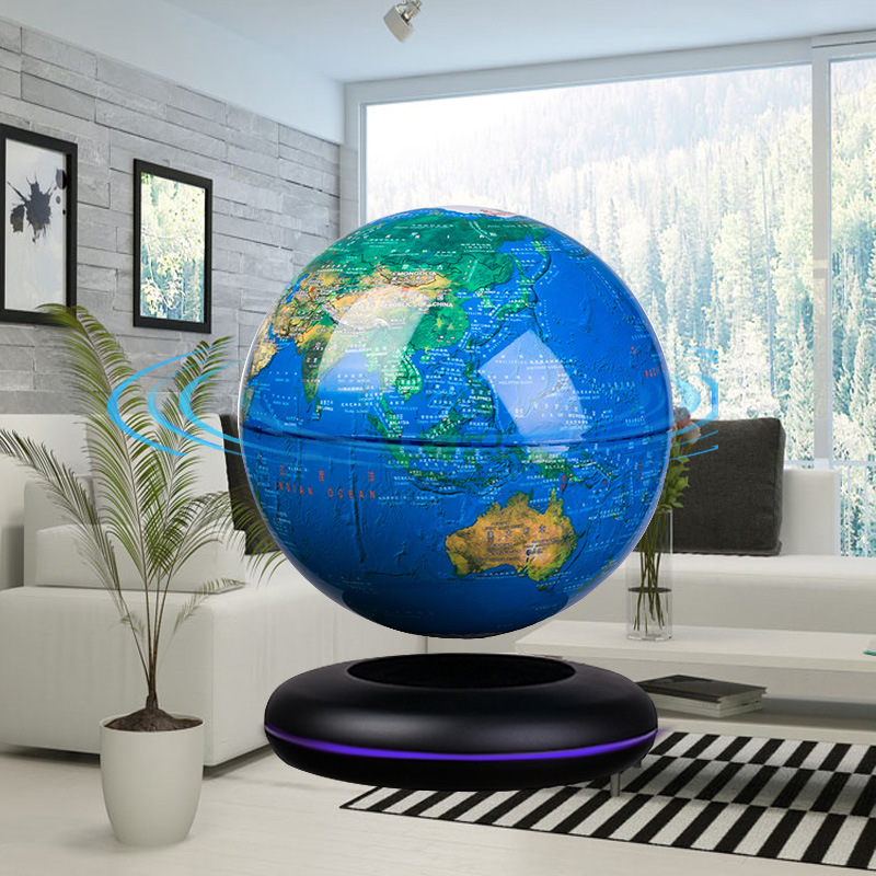 Office Tech Desk - Magnetic Levitation Globe 8 Inch Floating