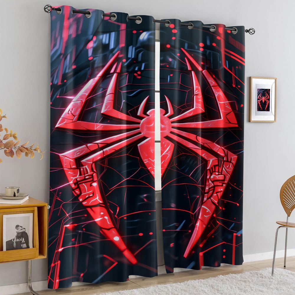 Spider Print Curtains Futurist - High Tech Office Room ulasan dan harga