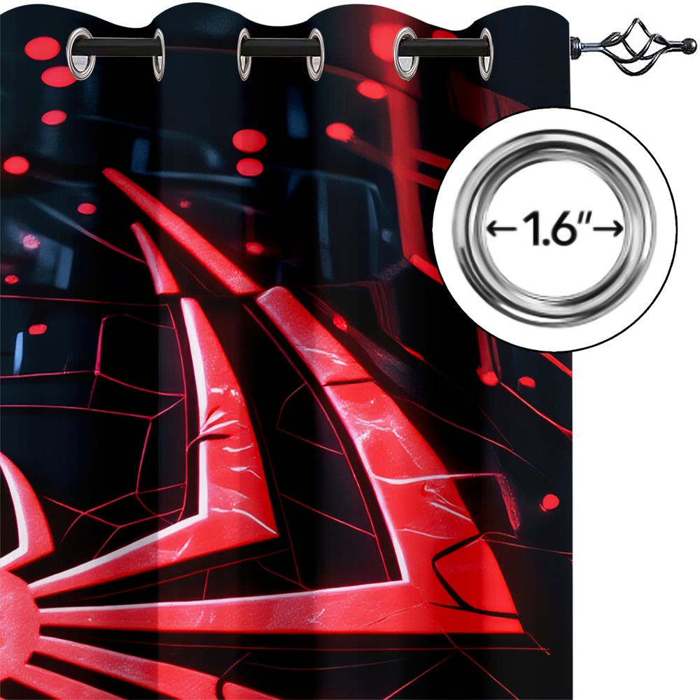 Spider Print Curtains Futurist - High Tech Office Room ulasan dan harga