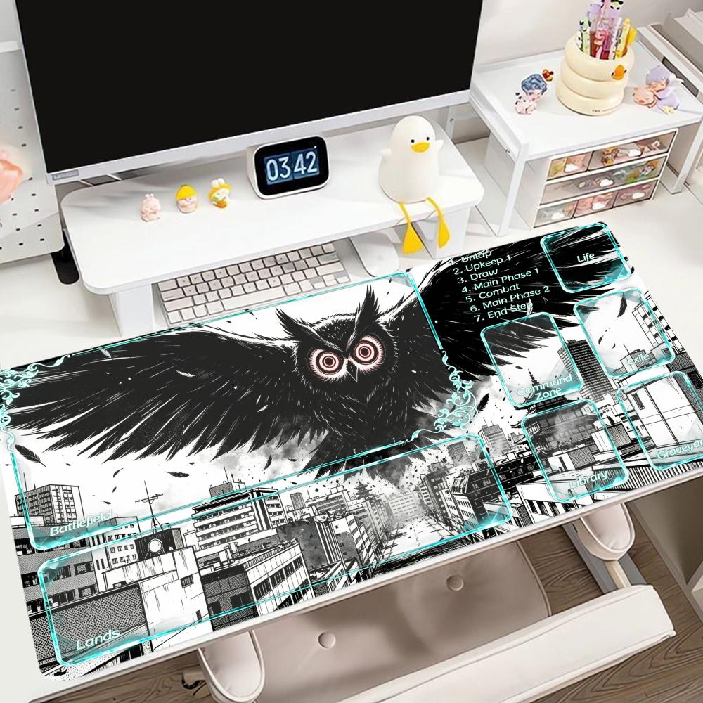 City dark beast playmat cyan t - Office Tech Desk ulasan dan harga