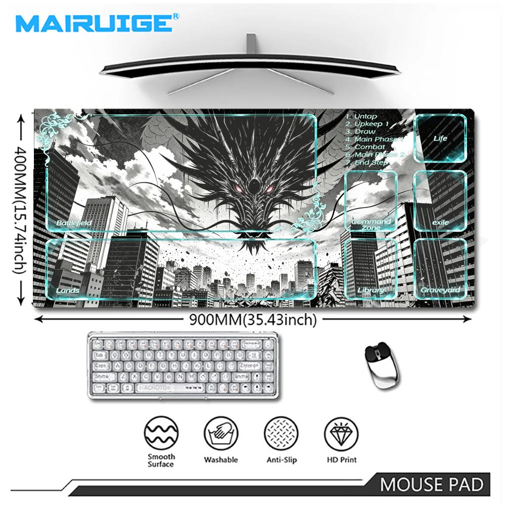 City dark beast playmat cyan t - Office Tech Desk ulasan dan harga