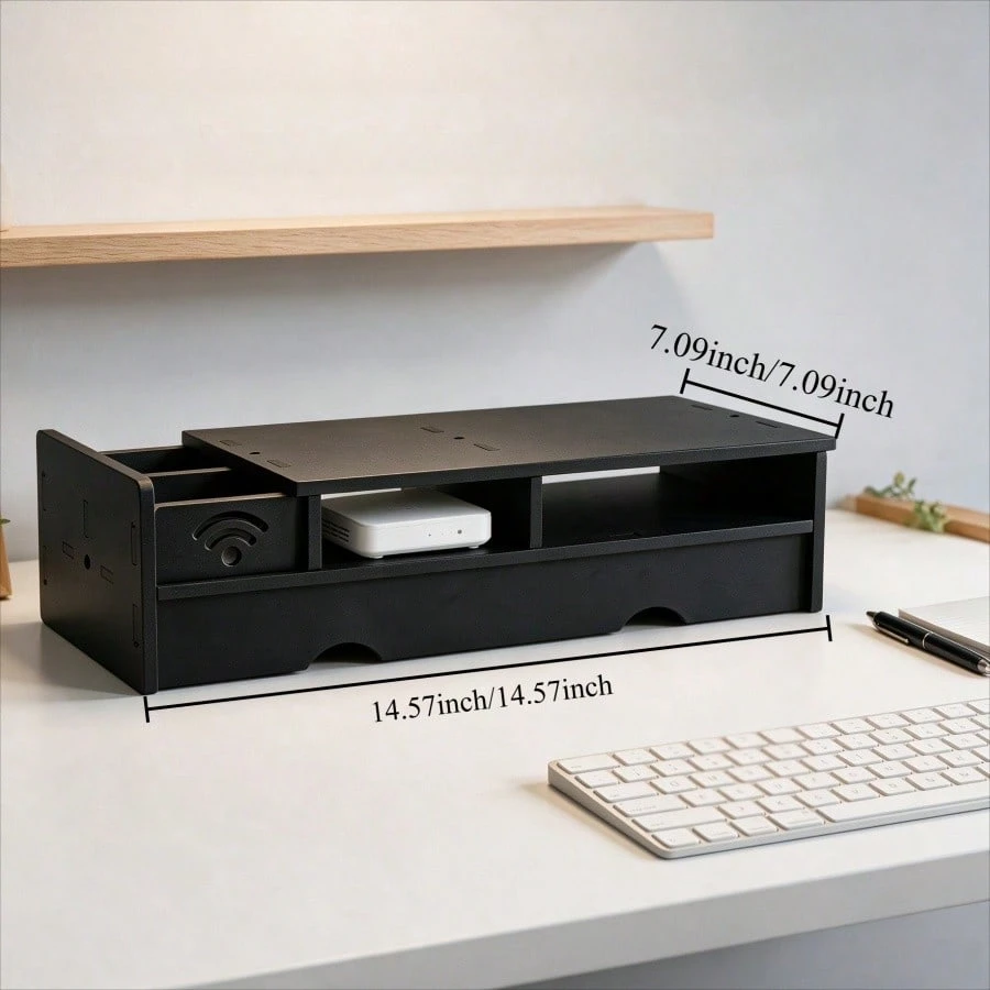 Black Matte WiFi Router Storag - Office Tech Set Up ulasan dan harga