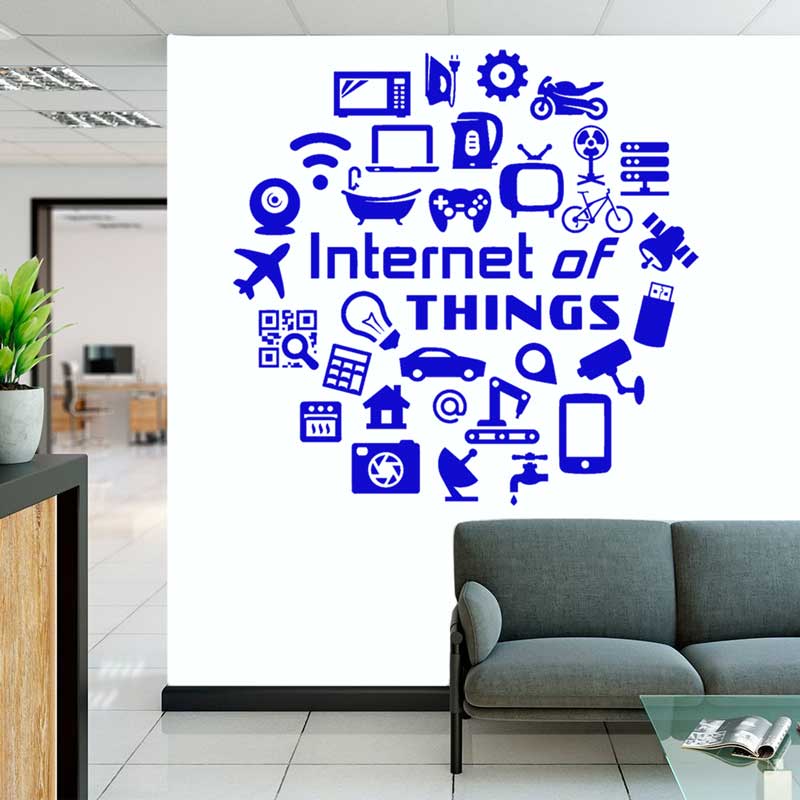 Tech vinyl wall decals Interne - Office Tech Company ulasan dan harga