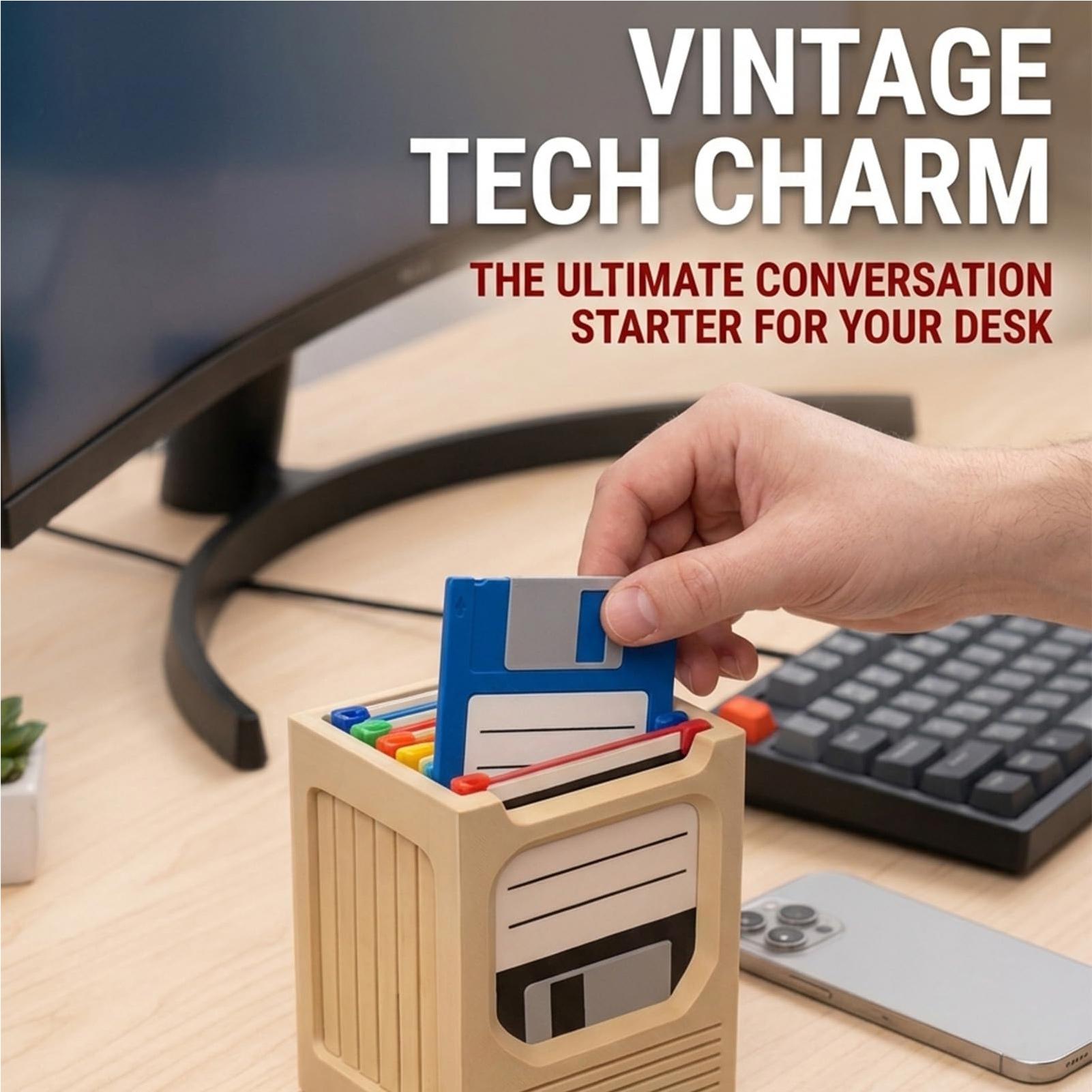 Retro Tech Coaster Holder Set  - Office Tech Desk ulasan dan harga